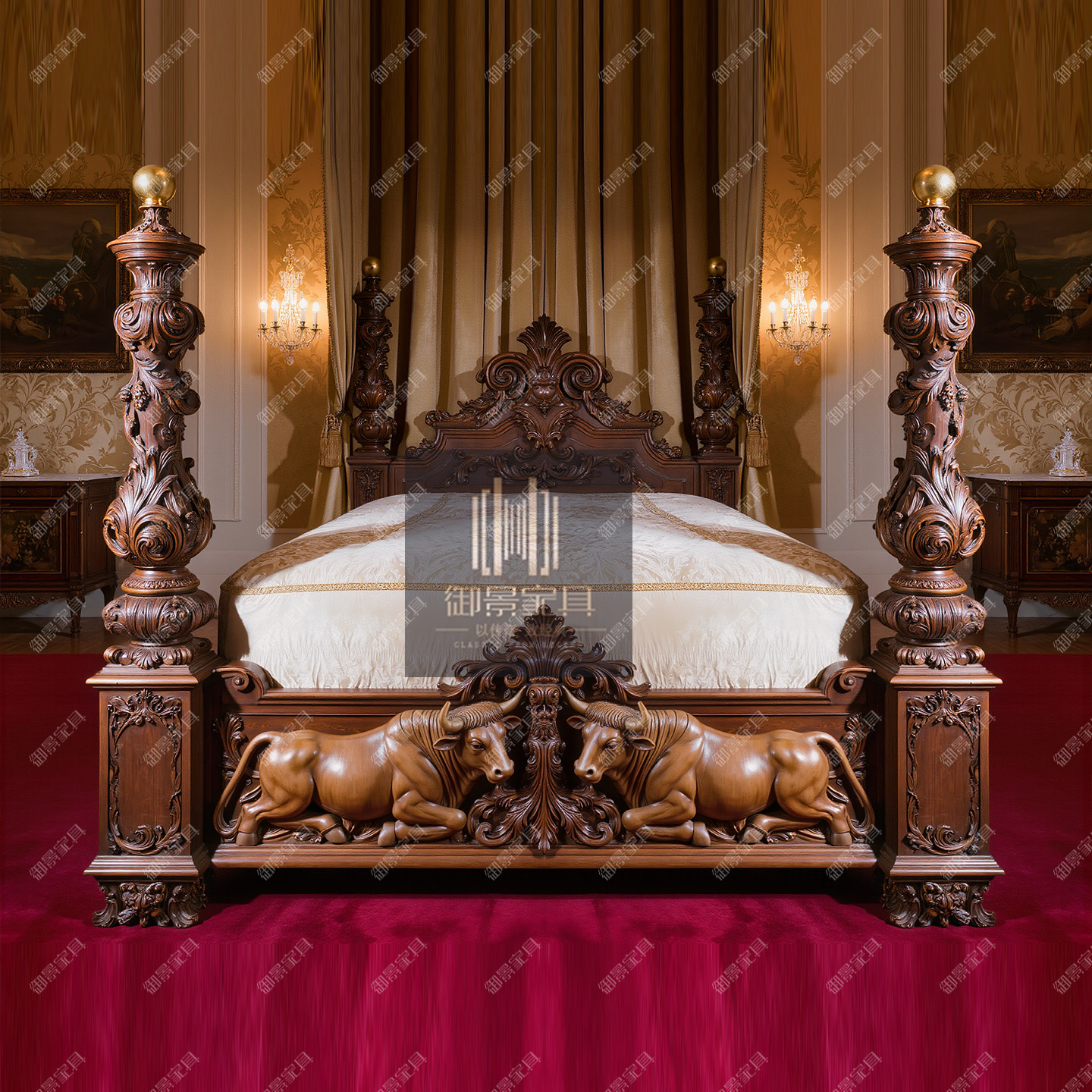 法式雕花实木床双人床婚床大床