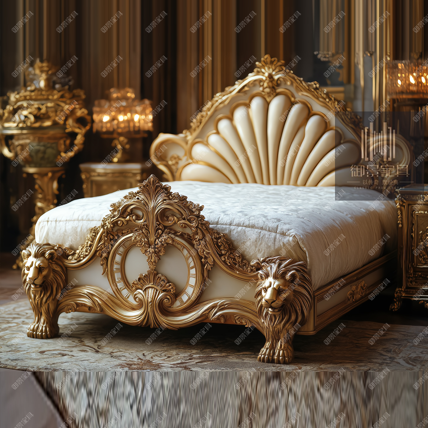 真皮双人床欧式大床主卧婚床定制