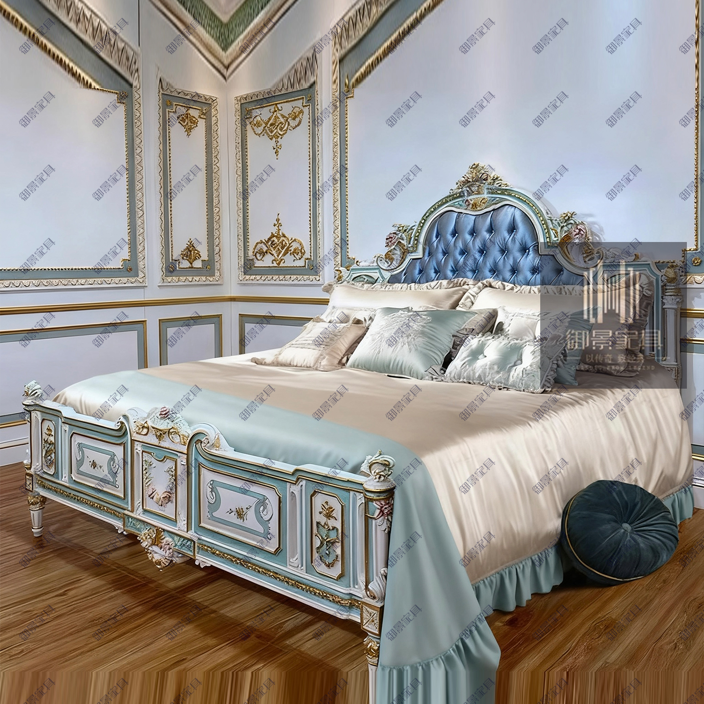 美式实木床欧式复古雕花床主卧双人床1.8米床婚床法式公主床