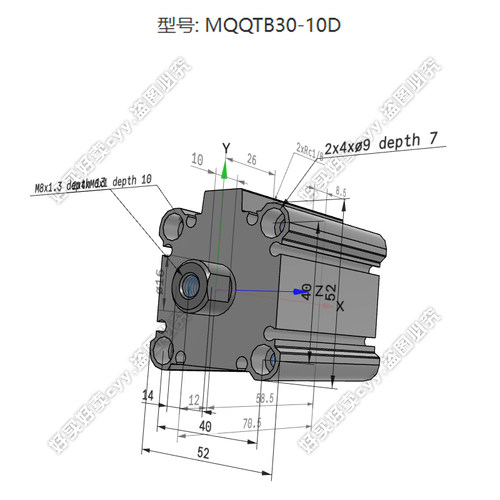 SMC原装正品MQQ系列薄型低摩擦气缸间隙密封MQQTB30-10D