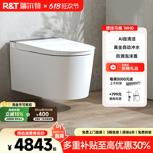 瑞尔特壁挂智能马桶水箱不入墙