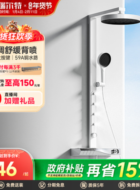 瑞尔特钢琴键淋浴花洒套装按摩背喷置物台家用卫生间淋浴器k31P