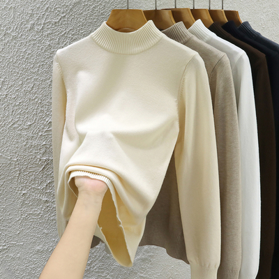 半高领修身显瘦打底毛衣女