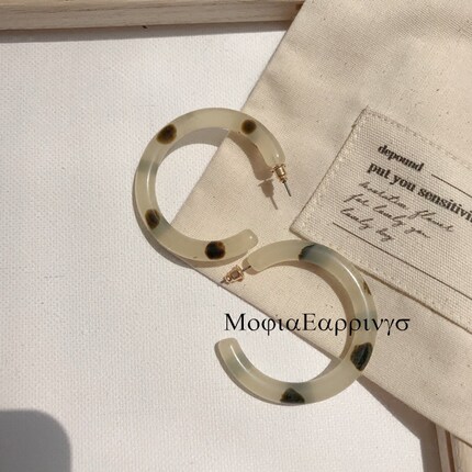 Mojia/韩国ins风百搭夏天网红同款夸张时髦极简豹纹C字环耳钉耳环