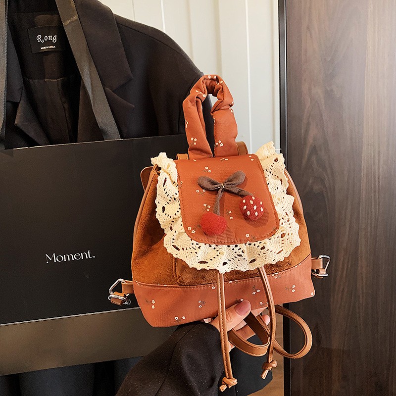 高颜值撞色双肩包女2025新