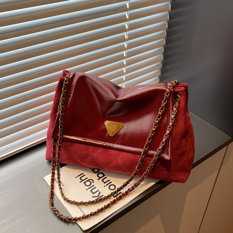 小众设计感麂皮绒时尚链条