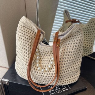 海边沙滩度假风编织包包女镂空大容量高级感慵懒风单肩手提托特包