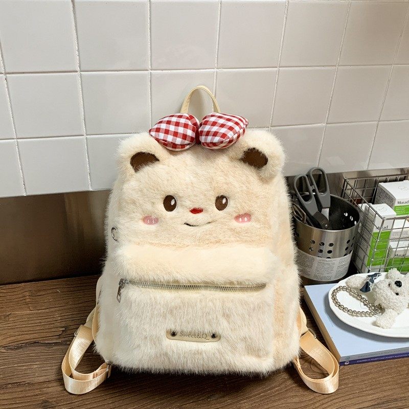 卡通可爱手提小包包女2025冬季新款毛绒小熊双肩包休闲学生背包,箱包皮具/热销女包/男包,胸包,淘宝优惠券,粉丝福利购,淘宝优惠卷