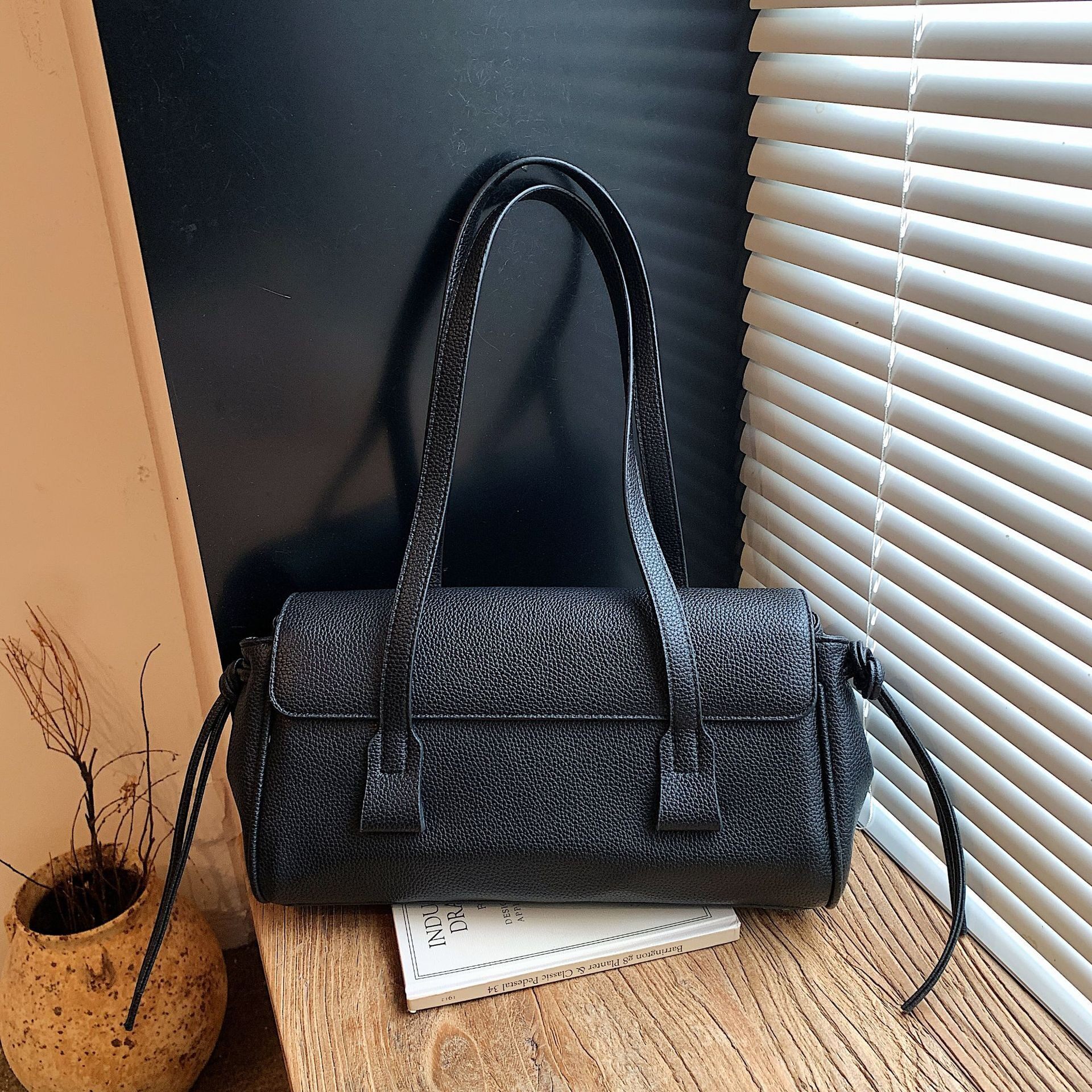 韩版小众腋下包包女2026新款潮夏季时尚荔枝纹托特包单肩通勤大包