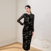 盘扣国风金丝绣花丝绒马甲半身裙两件套装 希区瑞普2025新款 新中式