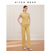 复古赫本v领工作商务正装 法式 女年春夏新款 希区瑞普高端职业套装