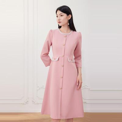 名媛气质法式收腰小香风连衣裙