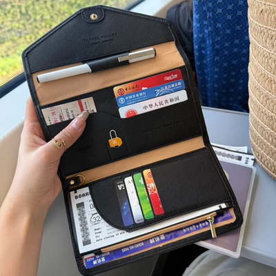 护照夹钱包卡包一体出国证件收纳
