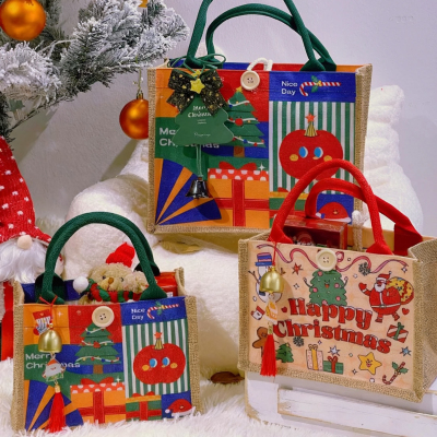 圣诞节礼物手提帆布袋定制幼儿园伴手礼送男女生实用平安夜包装盒