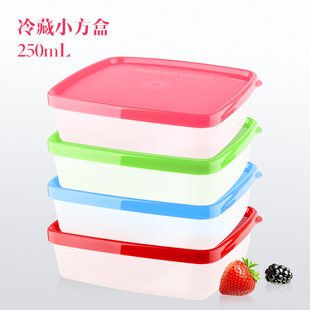 特百惠 250ml果菜冷藏小方盒 冰箱密封保鲜盒 干货零食储藏收纳盒