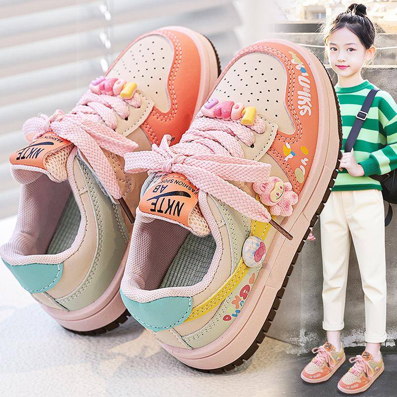 女童鞋子秋季2025新款透气儿童运动鞋防滑跑步女孩休闲板鞋中大童