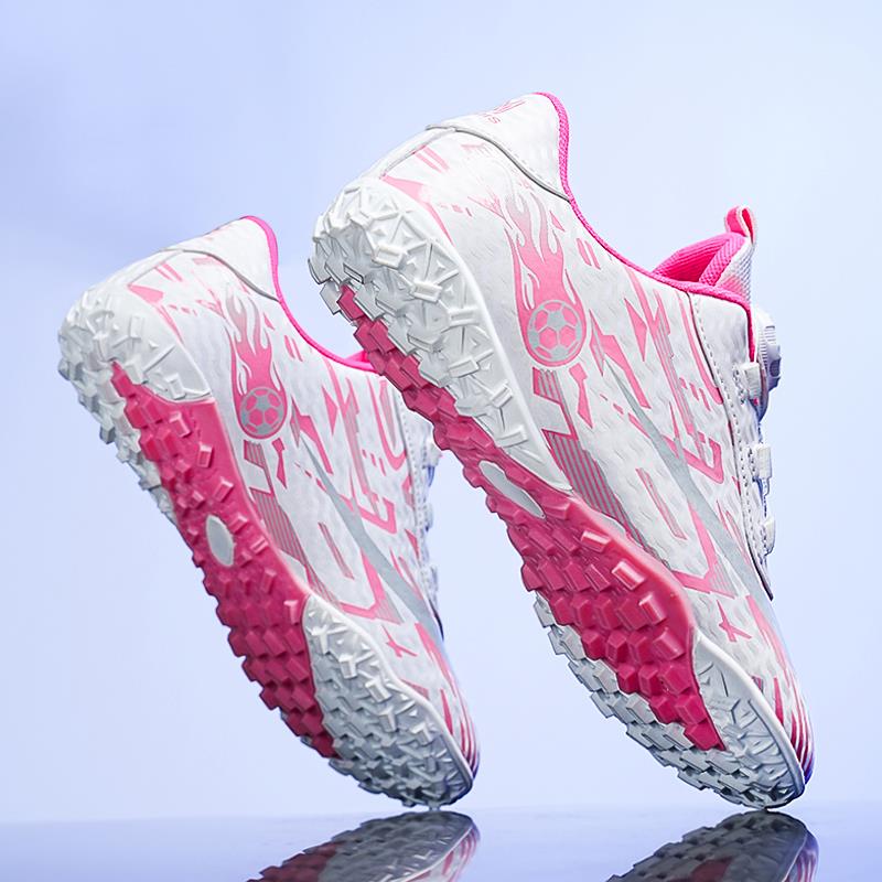 儿童足球鞋女童鞋子2025新款秋季旋转扣专业训练碎钉鞋大童运动鞋