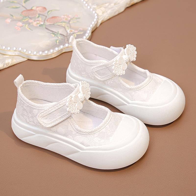 女童鞋夏季2025新款儿童透气帆布鞋女孩运动小白鞋中大童软底板鞋