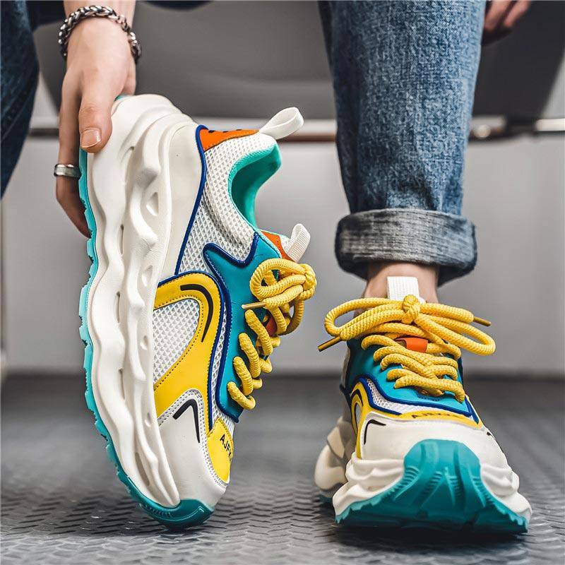 男鞋秋季2025新款学生休闲百搭运动鞋厚底增高小众跑步潮流老爹鞋