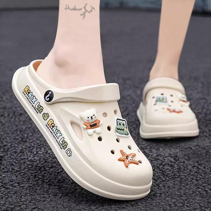 女童拖鞋夏季2025新款儿童洞洞鞋包头沙滩鞋中大童踩屎感凉拖男童