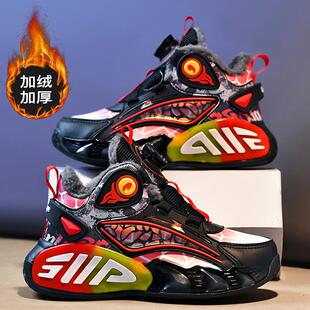 男童鞋子冬季2025新款儿童专业运动篮球鞋中大童男孩加绒保暖棉鞋