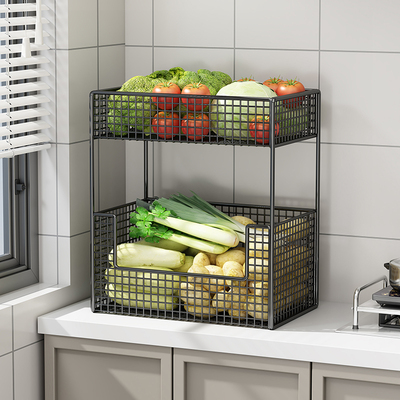 厨房置物架台面多层蔬菜收纳架神器多功能可移动落地水果蔬储物架
