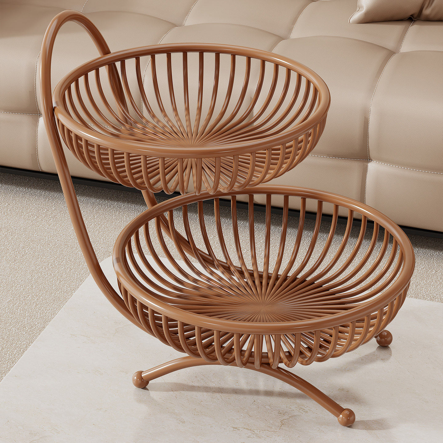 中古风新款水果盘客厅茶几家用双层水果收纳篮高颜值零食摆放果盘,餐饮具,果盆/果盘/果篮,淘宝优惠券,粉丝福利购,淘宝优惠卷