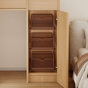 主机柜分层收纳神器抽拉式零食置物架大容量学生宿舍深柜分层架子