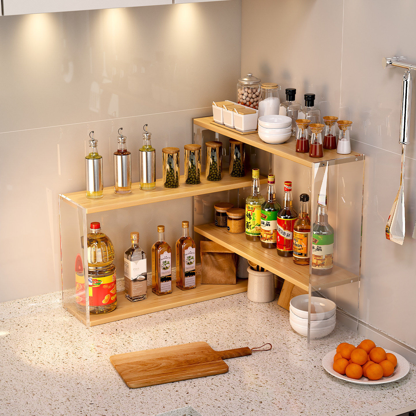 厨房转角置物架家用灶台拐角多功能多层调味料放油盐酱醋收纳架子,厨房/烹饪用具,厨房置物架/置物柜/角架,淘宝优惠券,粉丝福利购,淘宝优惠卷