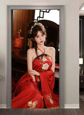 美女性感门贴纸翻新墙贴画衣柜
