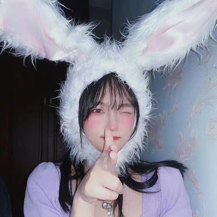 ins林小宅抖音同款可爱少女心长毛绒兔子长耳兔头套帽子拍照道具