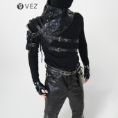 VE2 暗黑先锋披肩哈雷骑士机车服挂臂单肩包马甲背心朋克演出盔甲