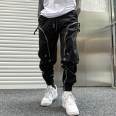 裤 拉链束脚裤 宽松多口袋男收脚长裤 我叫得仔潮牌机能风工装 休闲裤