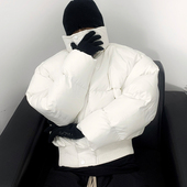 我叫得仔冬季 加厚保暖面包服短款 显高白色棉服男女棉衣外套上衣潮