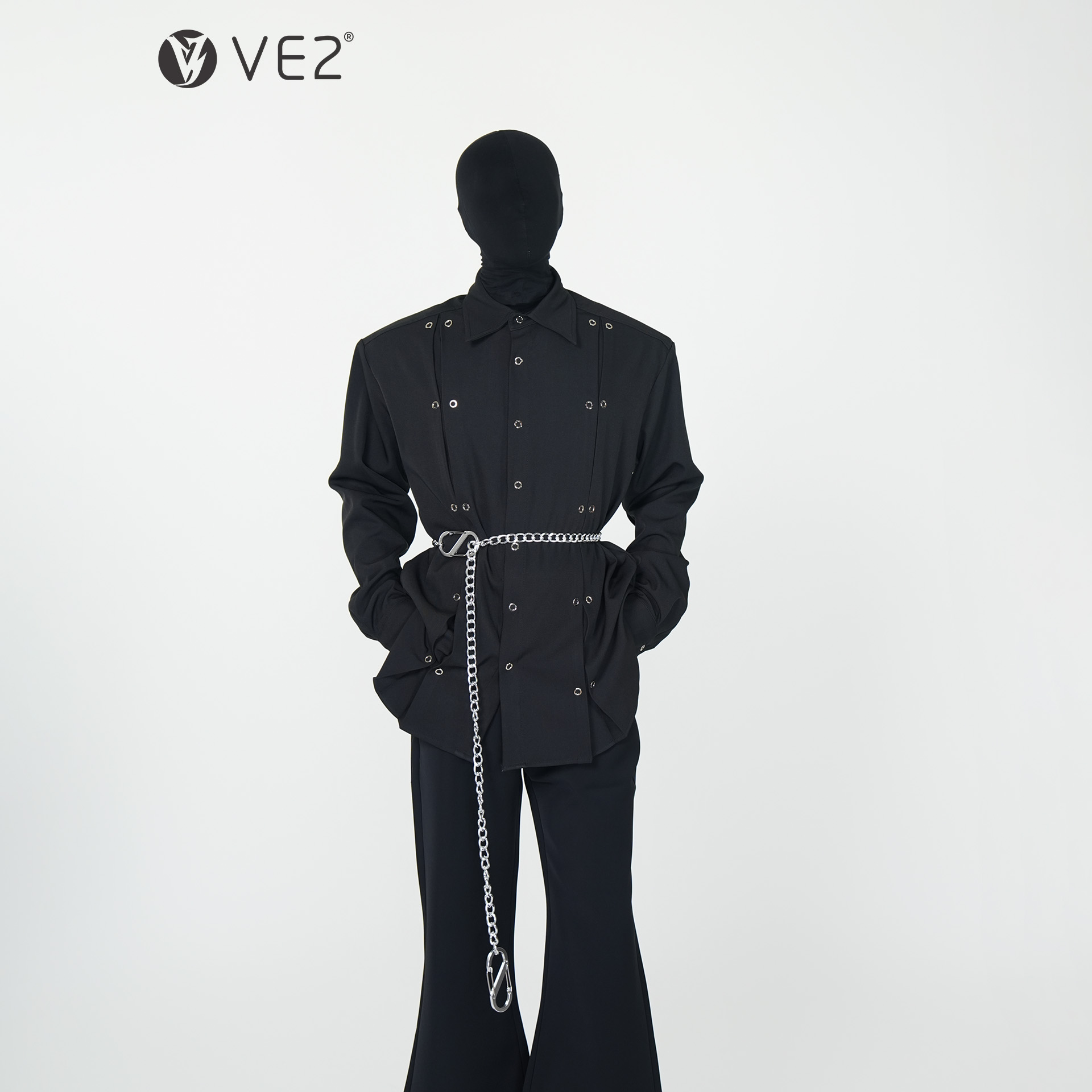 VE2暗黑先锋视觉系长袖衬衫