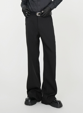 VE2 cleanfit基础款四季百搭黑色休闲西裤加绒修身微喇垂感西装裤