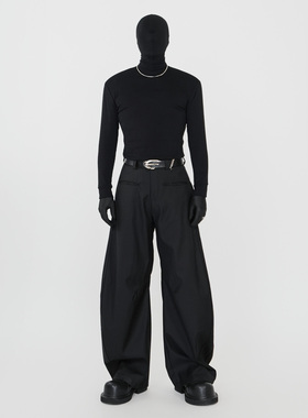 VE2 纯棉弹力修身立领长袖打底衫男cleanfit紧身打底T恤圆领可选