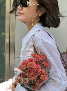 unnco | rainie vicky savis同款大圆圈欧美夸张个性满钻镶钻耳环