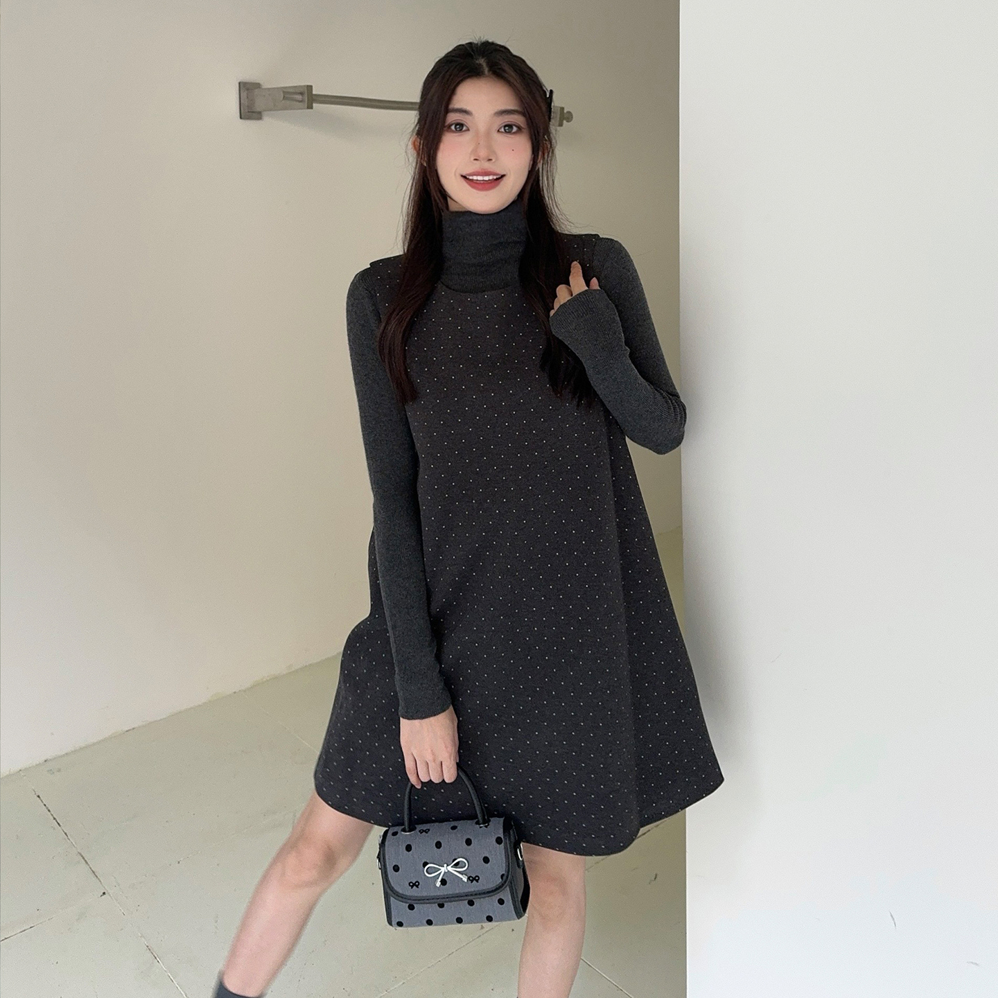 (有现货)小香风波点连衣裙A版两件套尼料背心裙B280-P145-K195,女装连衣裙,浙宝280 (有现货)小香风波点连衣裙A版两件套尼料背心裙B280-P145-K195,女装连衣裙,浙宝280