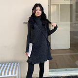 送小包包下摆鱼尾背心裙三件套尼料+内搭针织8135-B280-P155-K205，女装连衣裙，浙宝280