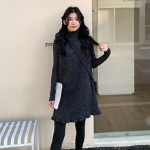 送小包包下摆鱼尾背心裙三件套尼料+内搭针织8135-B280-P155-K205