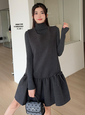 两件套下摆百褶裙名媛风两件套A版背心连衣裙8072-B280-P145-K195