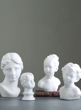 设计师样板间陶瓷艺术头像摆件 客餐厅酒吧咖啡厅人物雕塑装饰品
