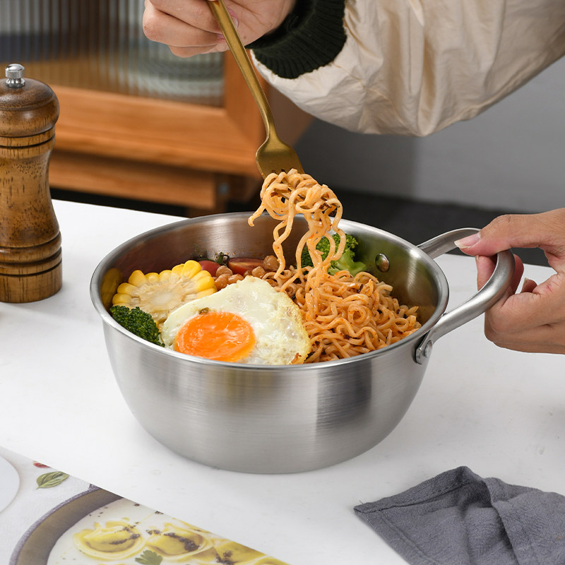韩式不锈钢餐具金色带手把面碗拌菜盆拉面锅打蛋盆水果碗沙拉搅拌,餐饮具,盆,淘宝优惠券,粉丝福利购,淘宝优惠卷