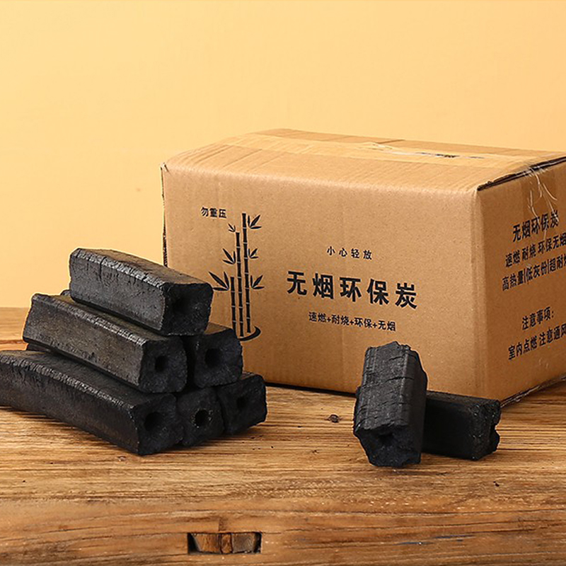 烧烤碳家用四棱无烟木炭户外整箱
