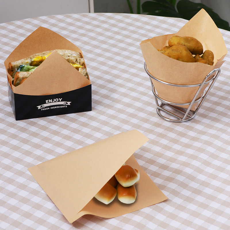 15cm小尺寸三角明治甜甜圈土司面包随手抓饼拿打包食品防隔油纸袋