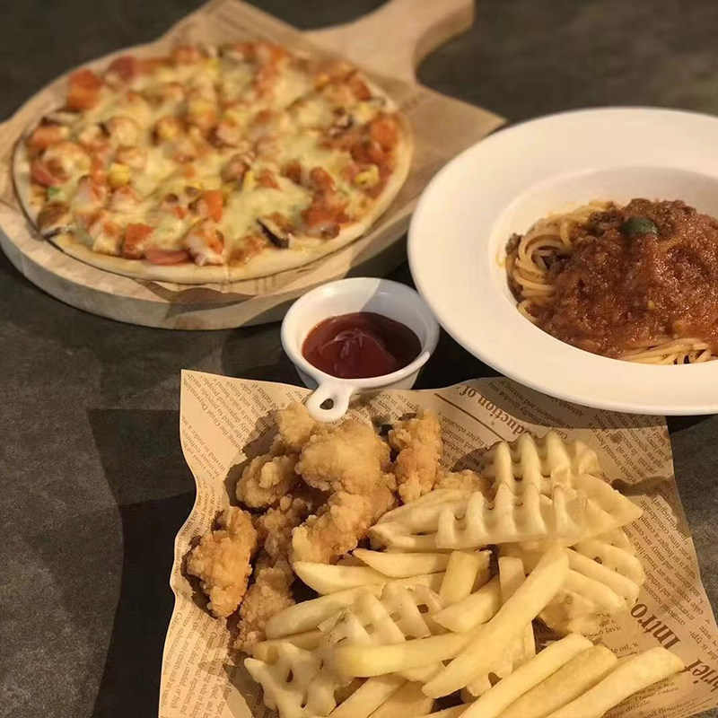 吸油纸食品厨用汉堡包装三明治包装纸牛皮黄色英文报纸餐厅防油纸