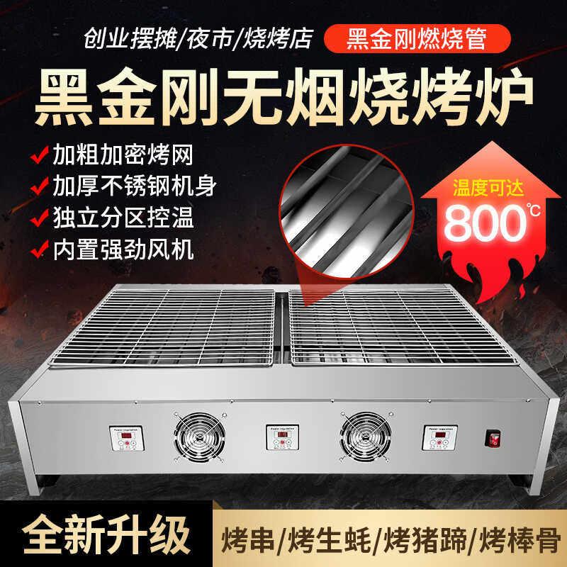 电烤炉商用无烟烧烤王加宽烧烤机正新鸡排鸡翅包饭烤鱼生蚝烤串机