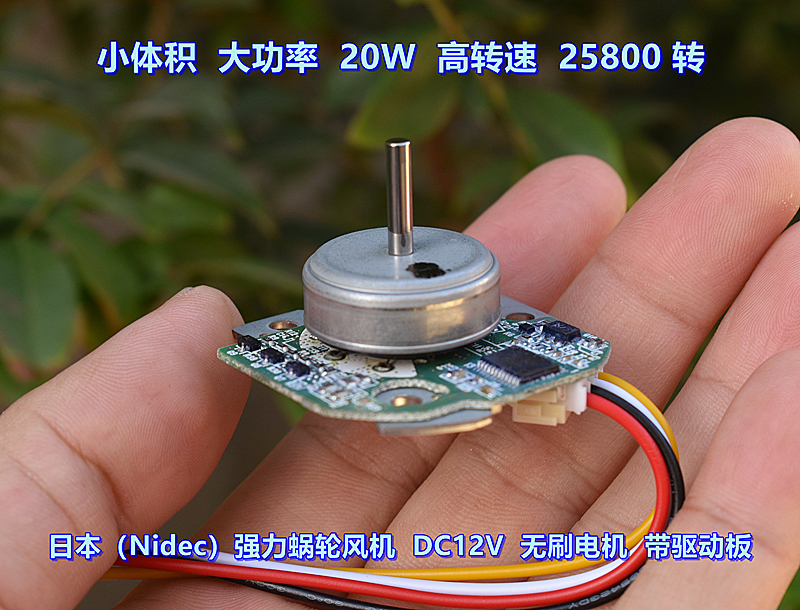 日本 Nidec 无刷电机 带驱动板 DC12V 大功率 20W 高速 25800 转 电子元器件市场 电机/马达 原图主图