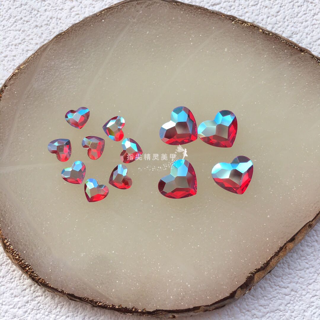 正品华子2808平底爱心红色闪烁